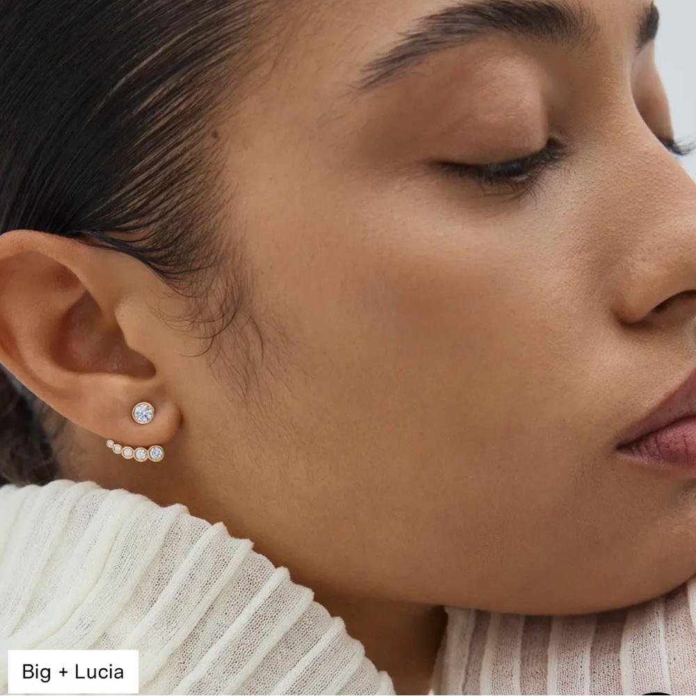 IDLY JEWELRY LUCIA ADD ON PAIR .18 carats 14k WHITE GOLD SET OF 2